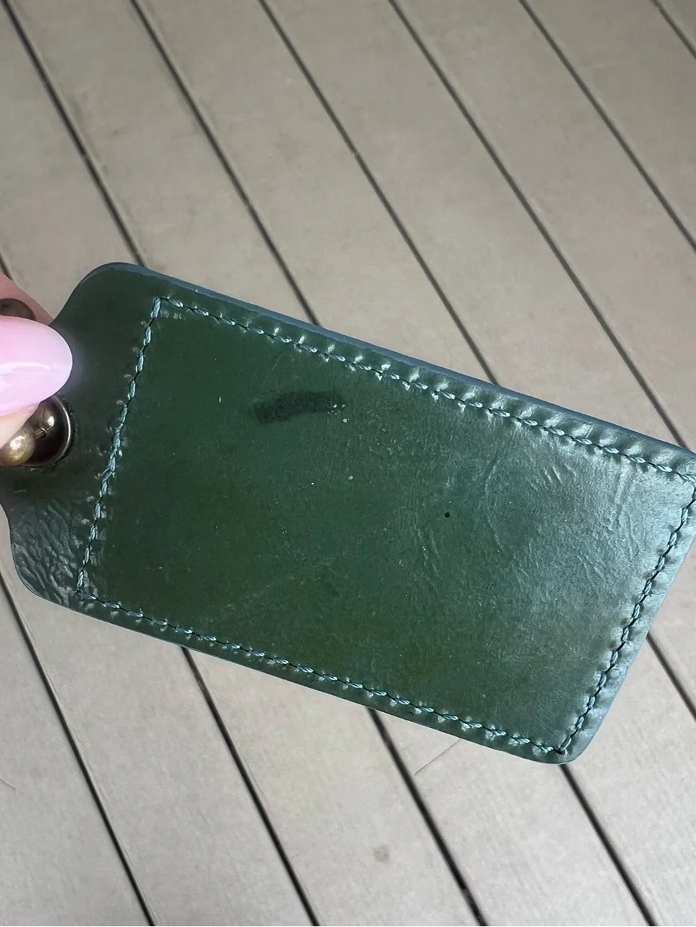 Coach Dark Green Patent Leather Hangtag